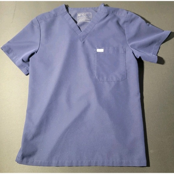 Figs Tops - FIGS Technical Collection Leon Scrub Top Medium Blue Chest Pocket FM1500